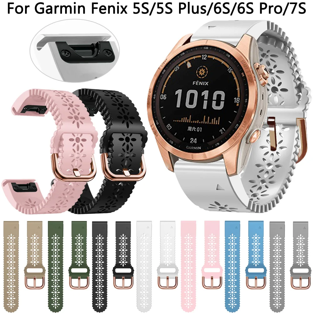 Silicone Band Straps For Garmin Fenix 6S Pro 5S Plus 6S/5S Smart Watch Instinct 2 Descent Mk2S 20mm Wristbands QuickFit Bracelet