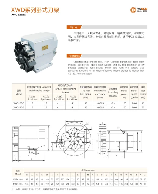 six-station eight-station electric tool holder XWD6 XWD8 BWD
