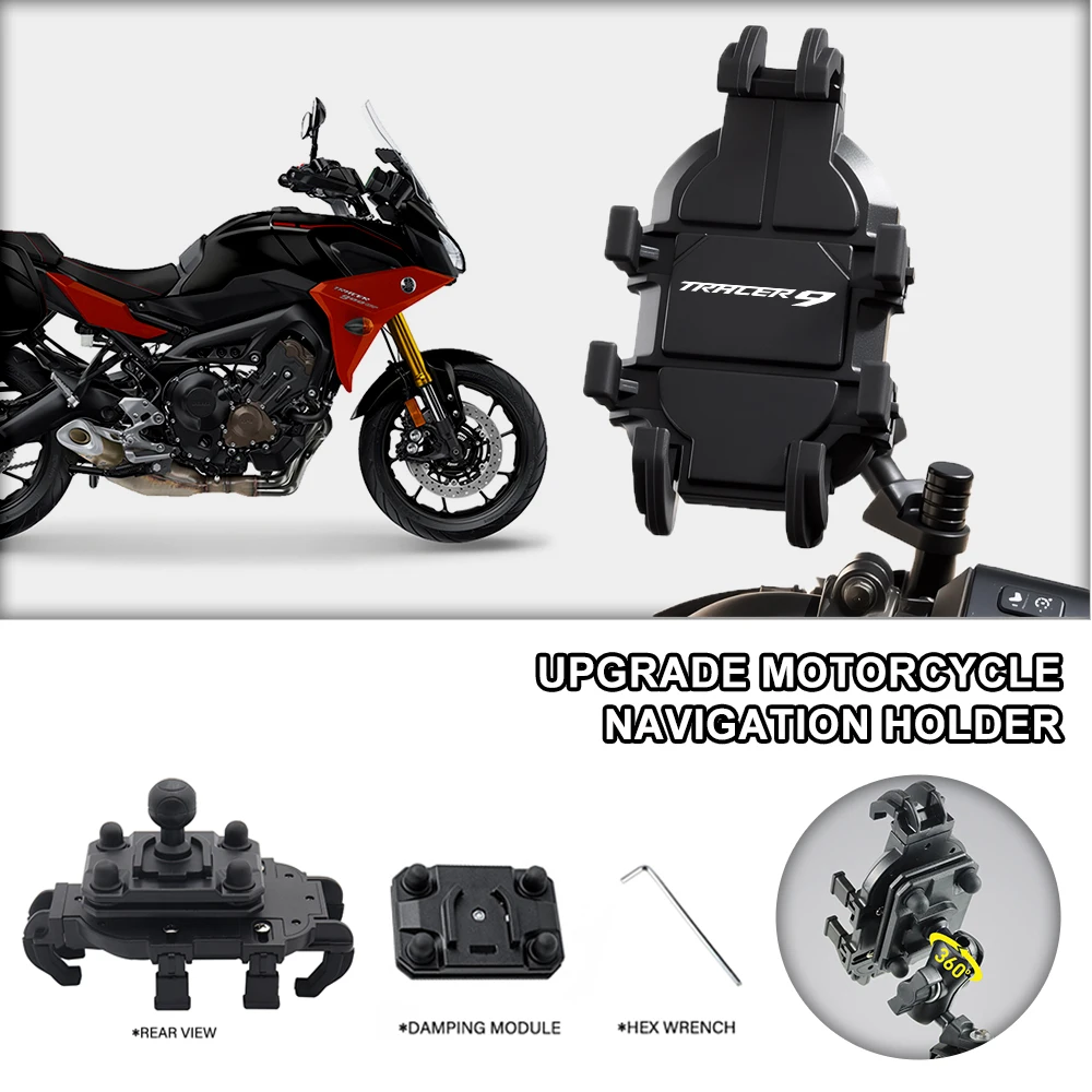 Motorcycle Phone Mount Anti-Shake 360° Rotation Handlebar Holder For Tracer9 Tracer9GT Tracer  Tracer700 Tracer700GT xt660z 1200