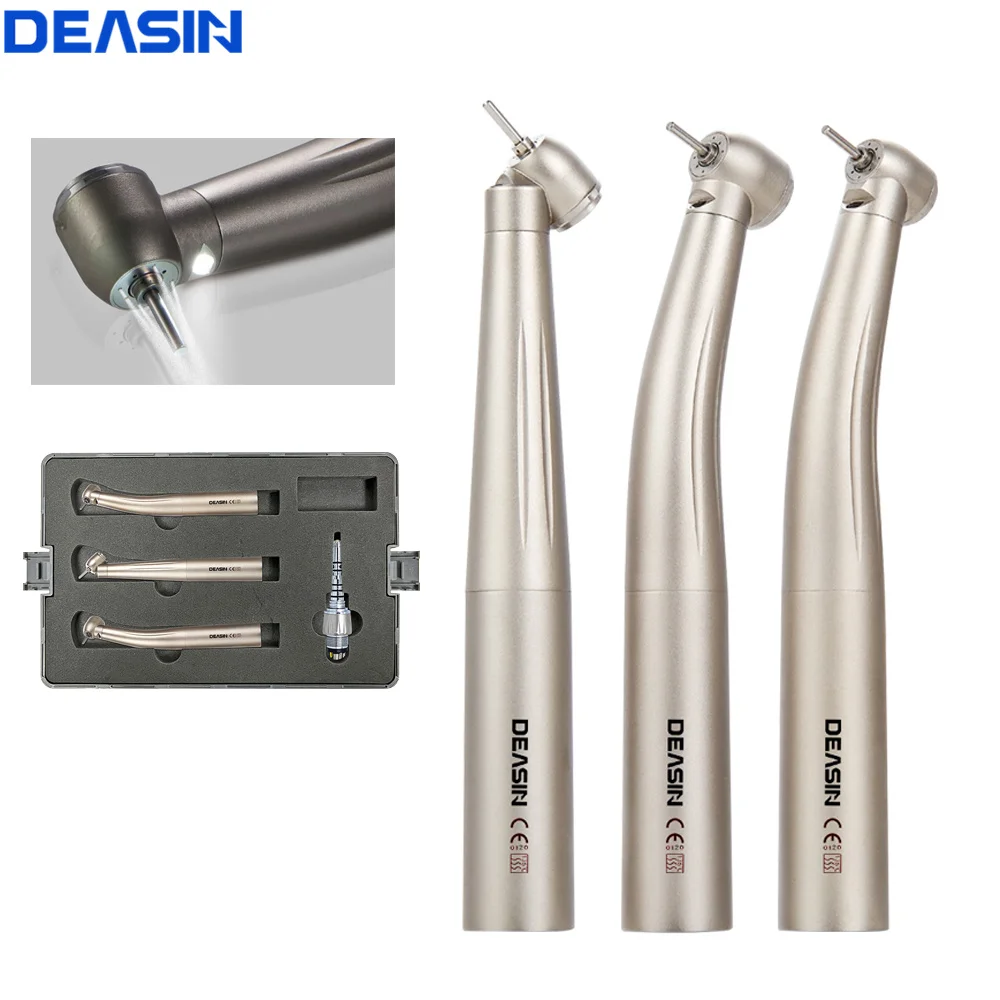 3 Handstücke + 1 Koppler-Set, Dental-Hochgeschwindigkeits-Handstück mit Glasfaser, 45-Grad-Mini-Drehmomentkopf, Keramiklager für KaVo-Koppler – Detail 3
