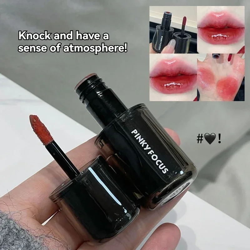 Jus rouge brillant à lèvres noir miroir eau lèvres glaçure maquillage hydratant brillant imperméable Non collant clair liquide rouge à lèvres teinte