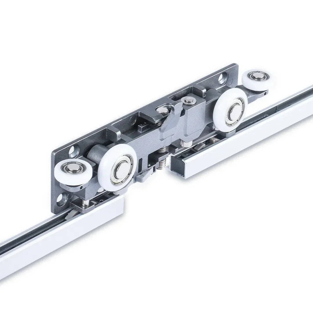 Magic Sliding Door Slides Furniture Fittings Double Buffer Concealed Sliding System Bearings Guide Rails Hardware Hanging Pulley