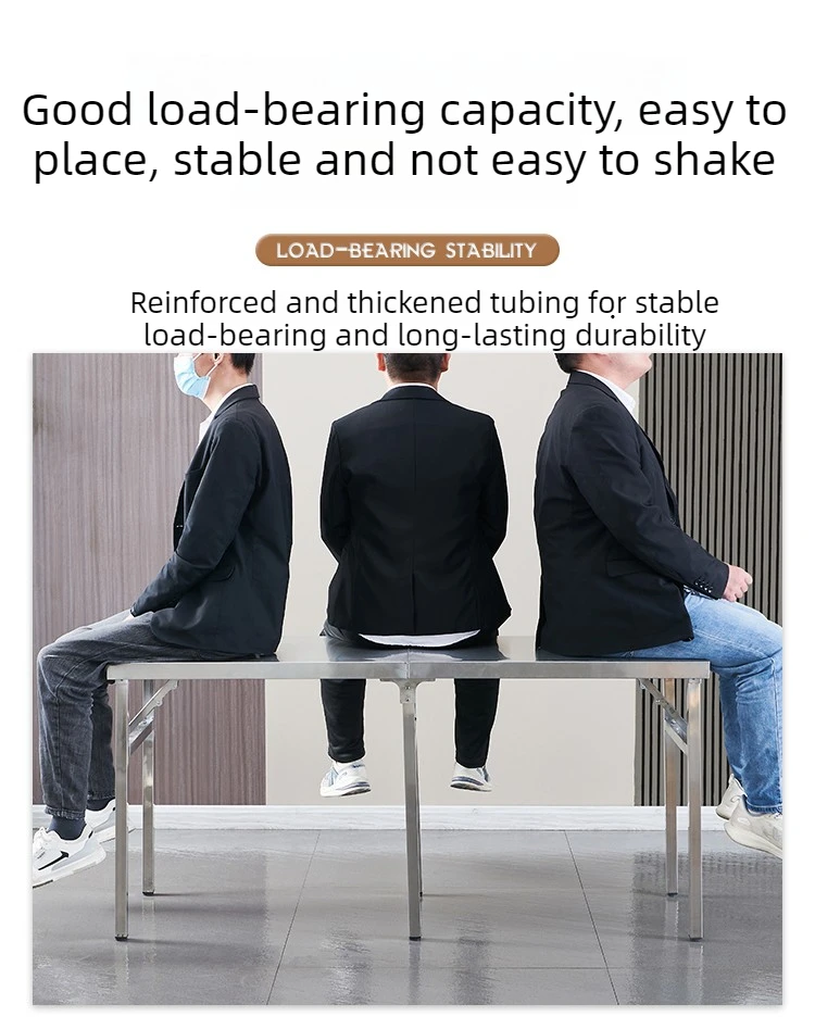 Stainless Steel Multifunctional Foldable Table Portable Outdoor Camping Desk Commercial Buffet Serving Counter Home Dining Table