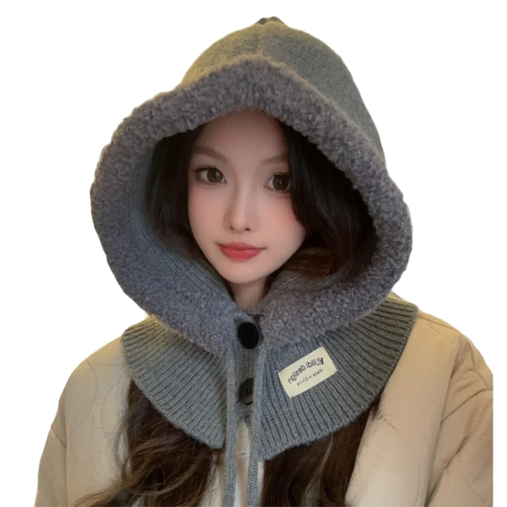 Korean Winter Solid Color Hat Warm Knitted Hat Knitted Ear Protection Winter Shopping Hat For Women