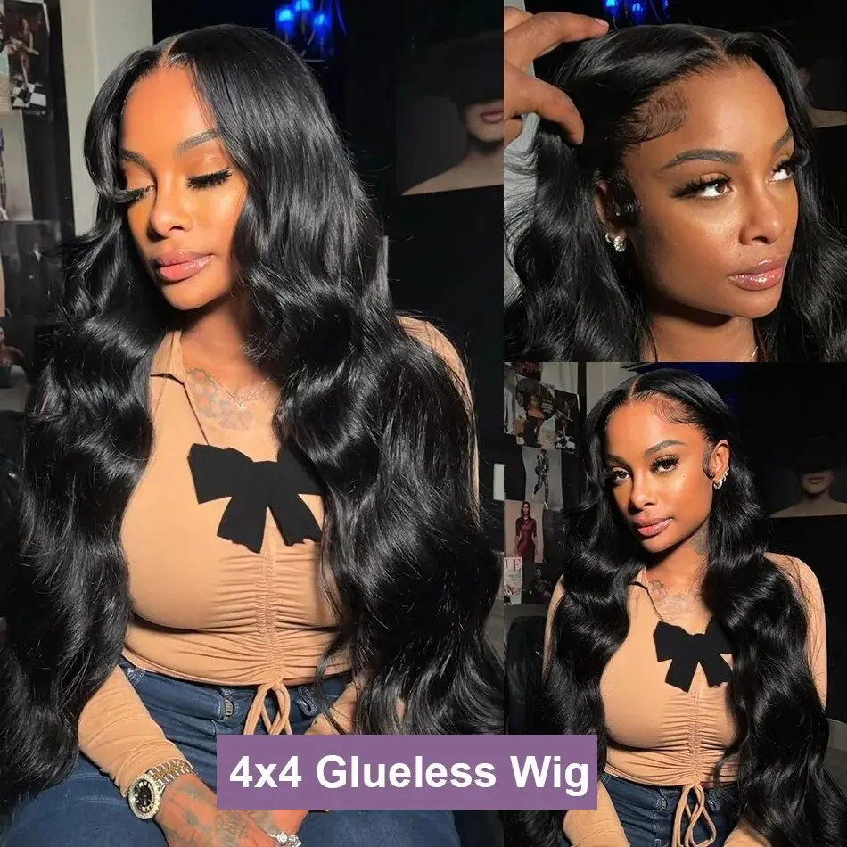 Natural Black13x4 HD Lace Wig Human Hair Wig Glueless Precut Water 13X6 Front Waves Women Human Hair 24 Inch  150% Wigs