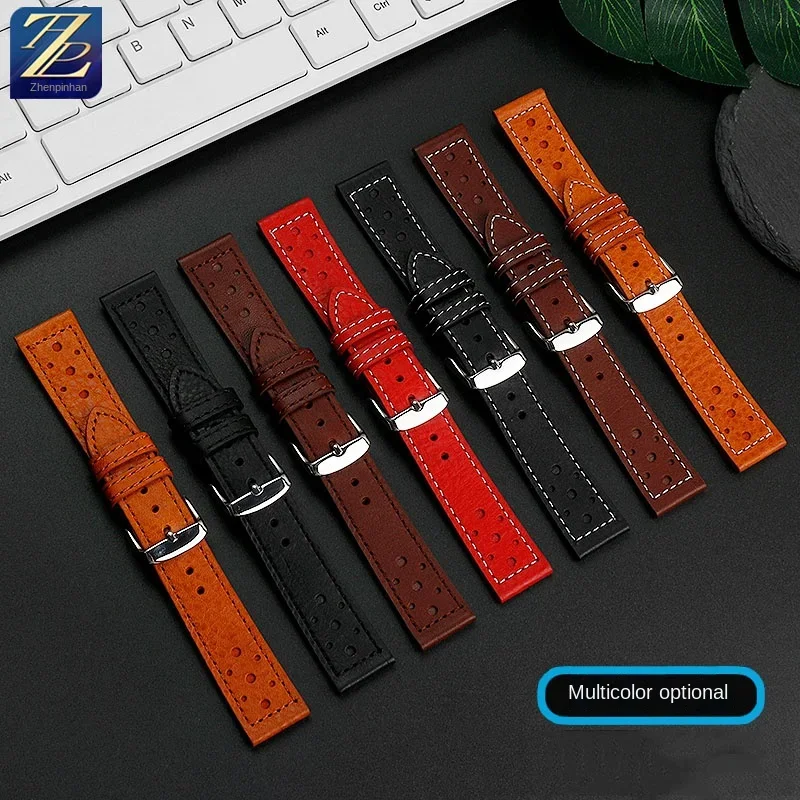 Suitable for Breitling SA Italian Top Leather Watch Belt TOP TIME Co-branding Series Leather Vintage Men's Watch Belt 20mm