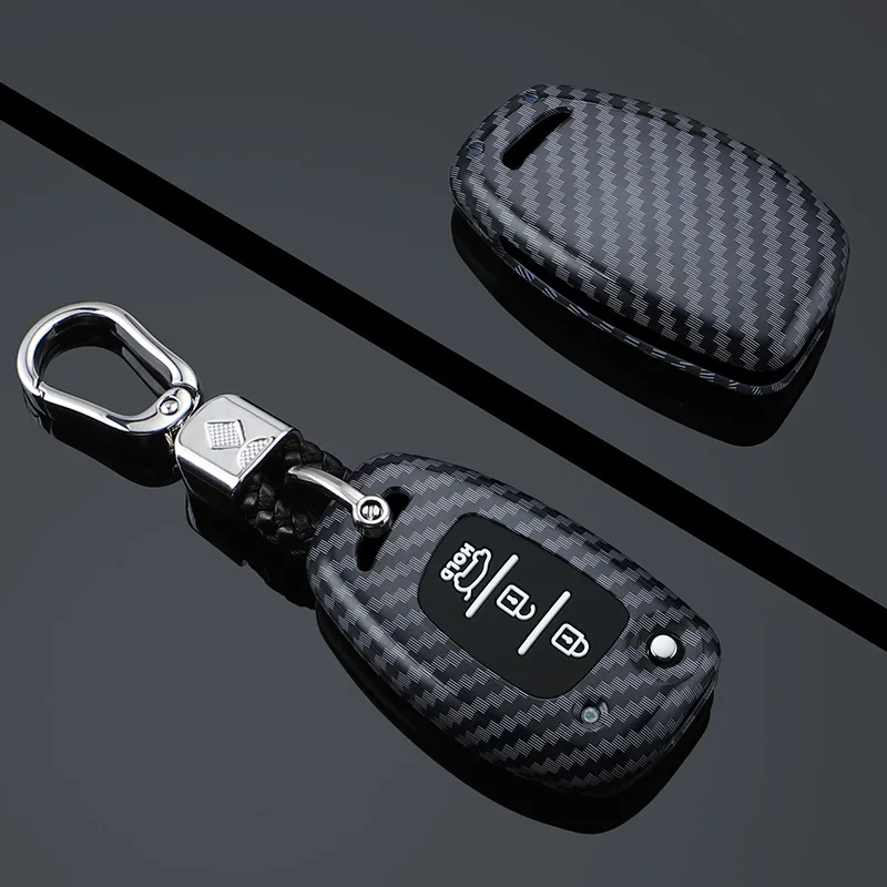 Étuis à clés en fibre de carbone, housse de protection pour Hyundai Tucson Santa Fe Rena Sonata Elantra Creta Ix35 Ix45 I10 I30 I40, accessoires