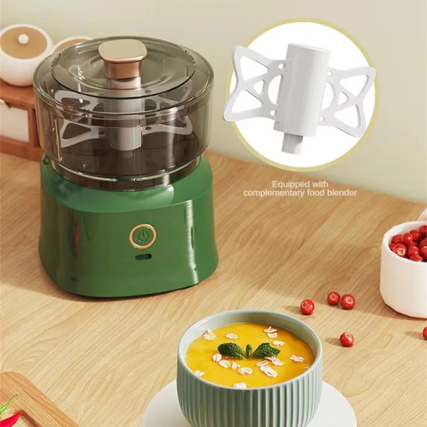 

Kitchen Garlic Masher Food Chopper 350ml Wireless Meat Mixer Baby Auxiliary Food Machine Meat Grinder Household