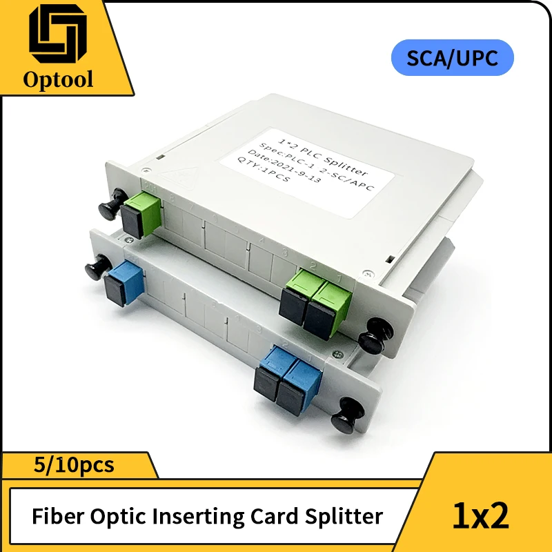 

SC APC SC UPC PLC 1x2 Fiber Optic Splitter Box Cassette Card Inserting PLC Splitter FTTH Fiber Optical Coupler Splitter