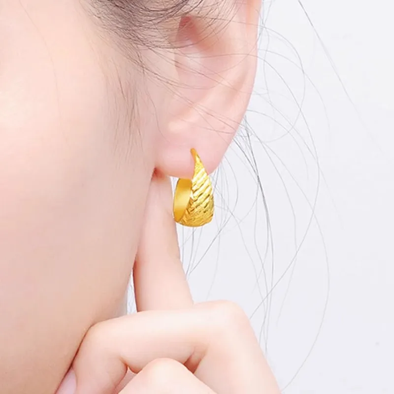 

Fashion AU999 high-end temperament starry sky earrings versatile 24k gold earrings high-end earrings for mom's birthday gift