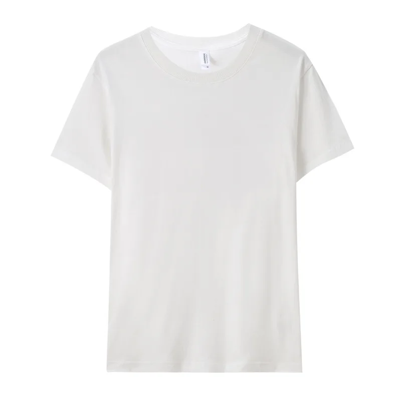 

Японская ретро плотная хлопковая футболка с короткими рукавами 270 г карбоно-серого цвета с небольшим вырезом, простое однотонное базовое нижнее белье, топ