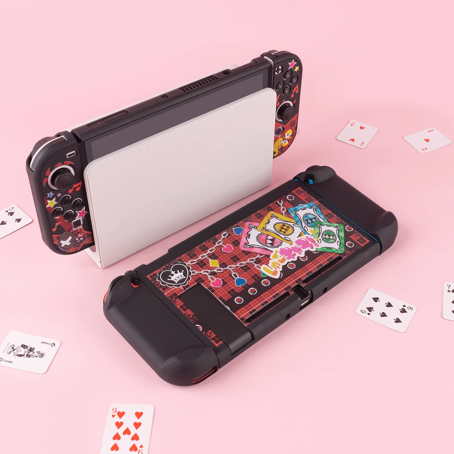 Imagem -03 - Oled ns Lite Case para Nintendo Switch Console Shell Sweet Heart Joycon Case Cassette Box Jogos Acessórios