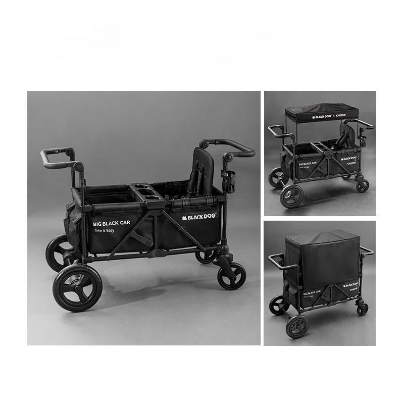 Black Dog Outdoor Camper Stroller Large Capacity Picnic Multi-purpose Trolley