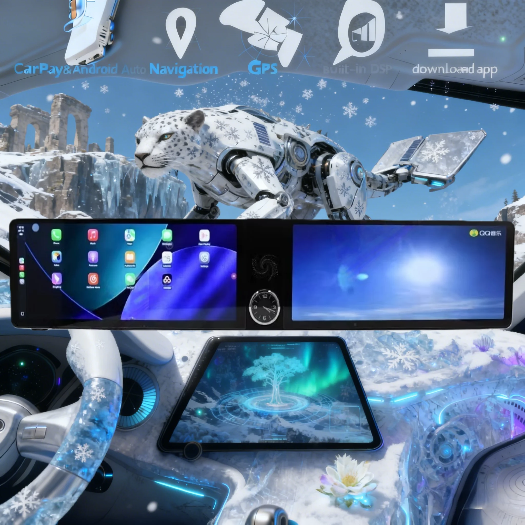 

Dual 12.3" Android 14 CarPlay Auto Car Radio For Volkswagen Bora 2019-2022 Touch Screen Multimedia Stereo Player GPS Head Unit