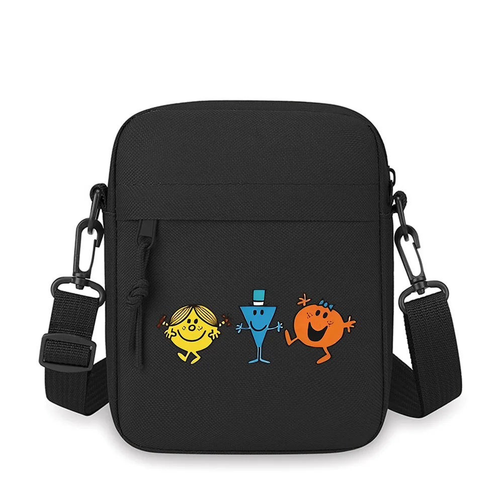 

Smiling characters with different shapes Men Crossbody Bag Single Shoulder Women Cartoon Anime Film Printing Design Unisex