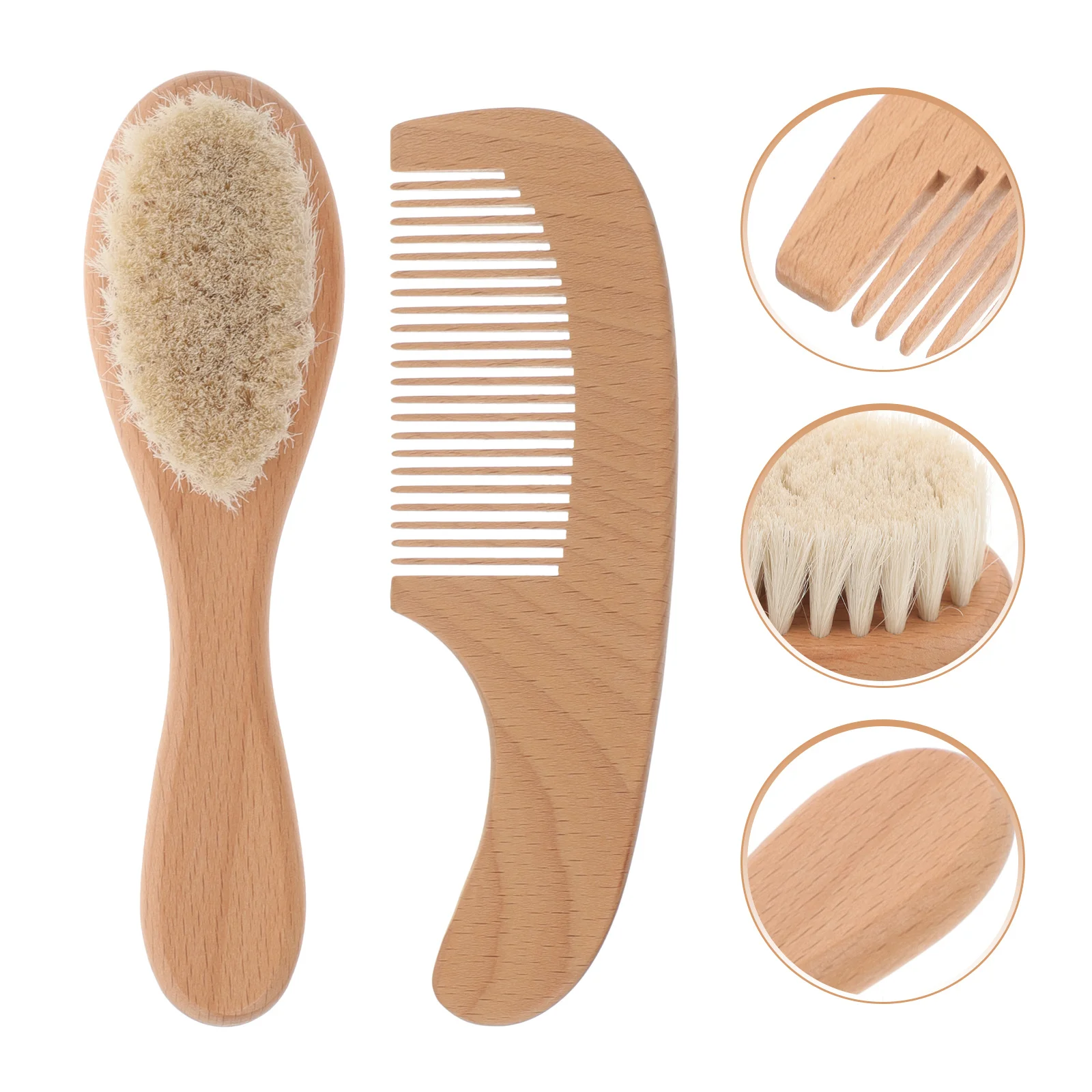 1 مجموعة فرشاة حمام الطفل شعيرات ناعمة مقبض الخشب فروة الرأس الغسيل الوليد أدوات للعناية الشخصية سهلة التنظيف هدية فرشاة شعر الطفل #2