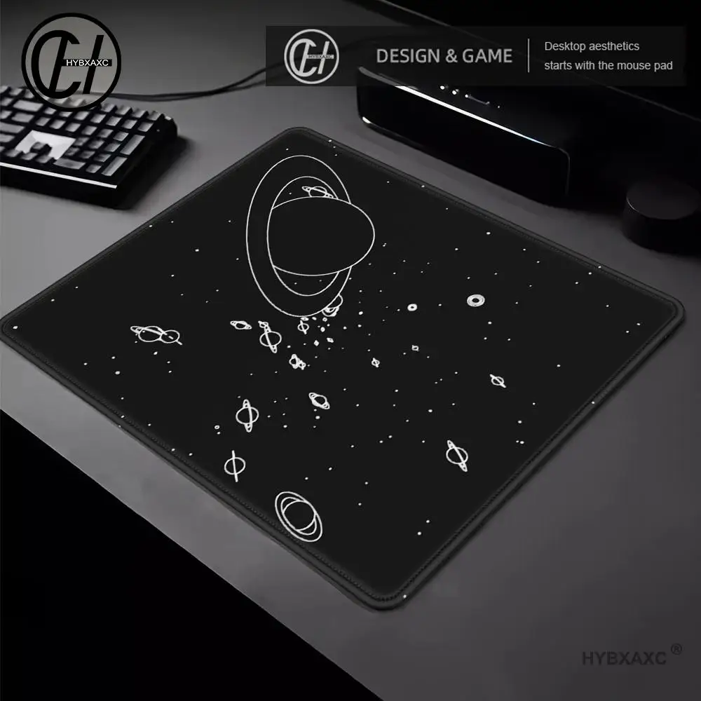 Black Planet Mouse Pad Small Mouse Pad Desk Pad Desktop Computer Keyboard Wireless Mouse Boy Girl Gift for Play games