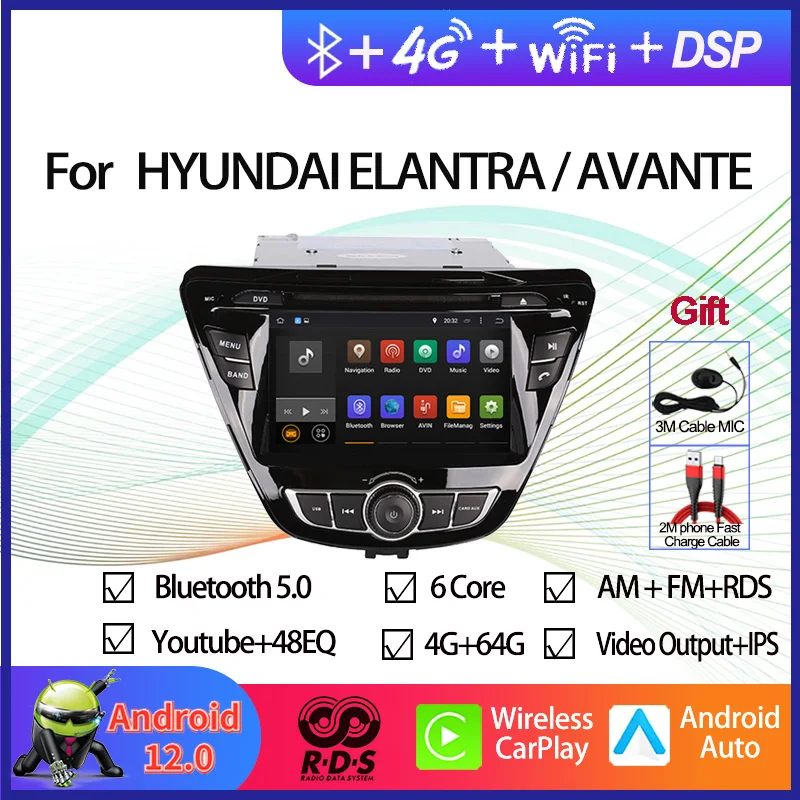 

Android System Auto Radio Stereo For HYUNDAI ELANTRA/AVANTE 2014-2015 Car GPS Navigation Multimedia DVD Player