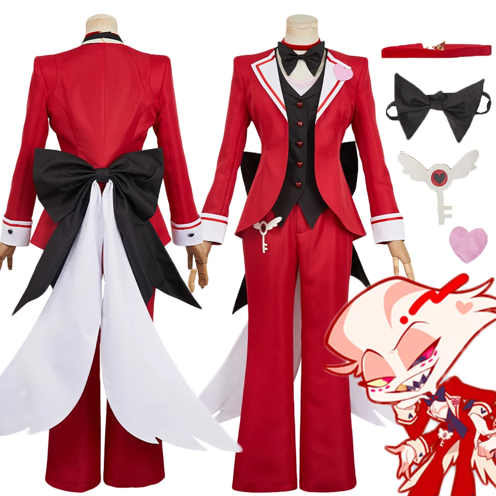 

Disguise TV Hell Inn Angel Dust Cosplay Red Women Suit Uniform Clothing Set Accessories Costume Outfits Halloween Carnival Party