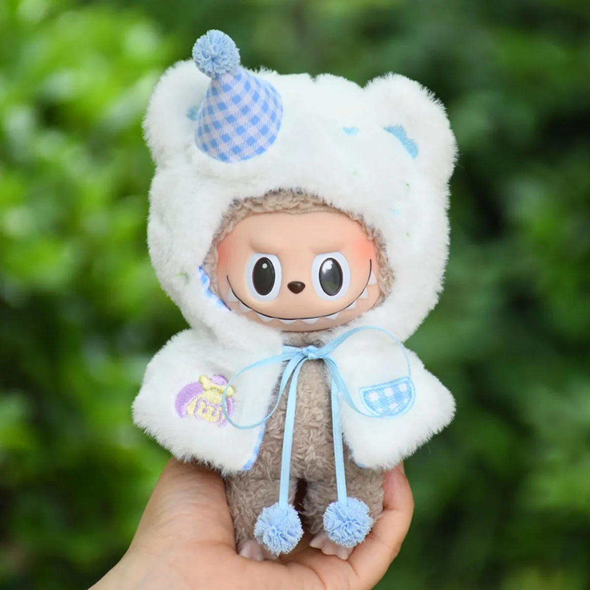 

17cm Cute Mini Plush Doll'S Clothes Outfit Accessories for Labubu Dolls Cake Hat Cloak Clothing DIY Kids Gift ﻿