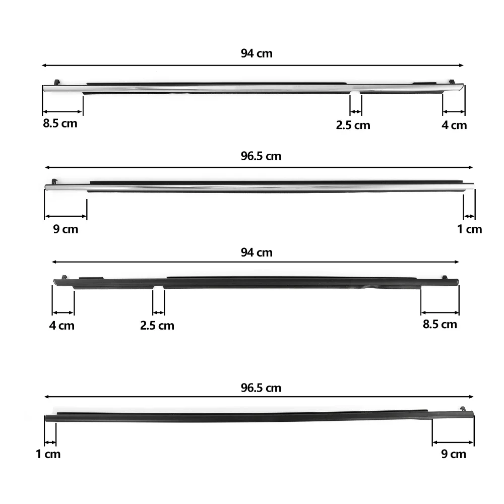 4Pcs Front & Rear Outer Window Glass Seal Belt Trim Sealing Rubber Strips for Toyota 4runner 2010-2021 Window Weatherstrips