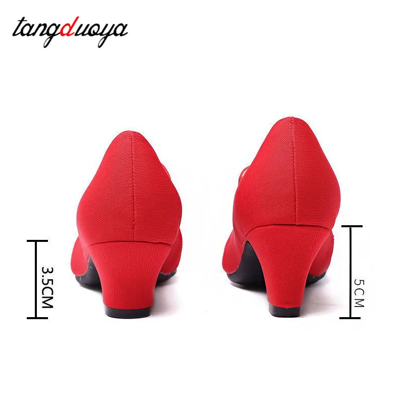 New latin dance shoes for woman ladies ballroom practice shoes women high heel 3.5/5cm Outdoor rubber soles dancing modern shoes