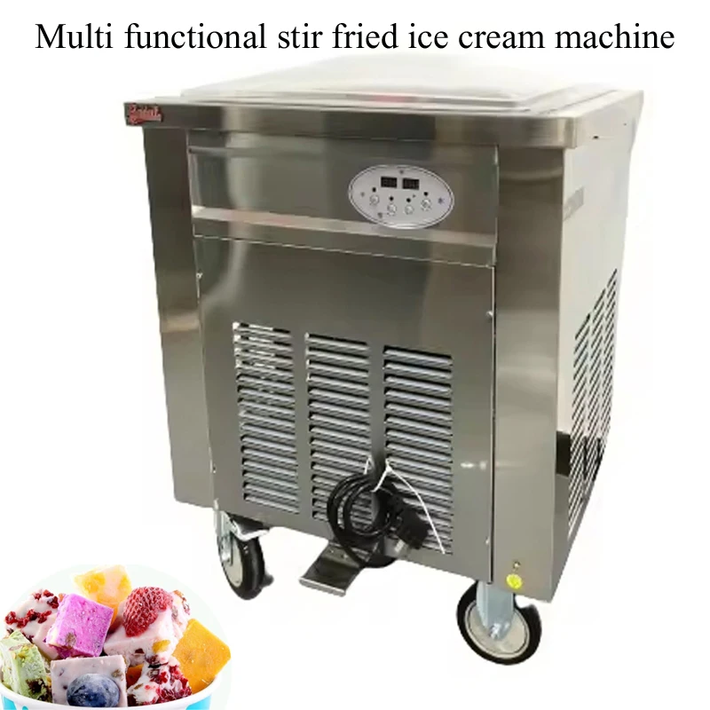 

Single-Pot Fry Ice Cream Maker Commercial Yogurt Frying Machine Fried Ice Cream Roll Machine Pot Stir-Fried Milk Roll Machine