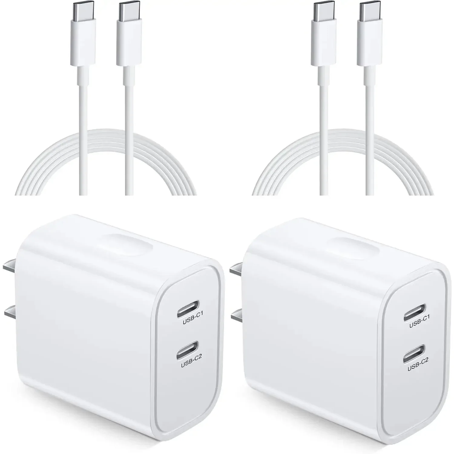 For iPhone16 Charger, 2 Pack 40W Dual USB C Charger Block with 2X 6FT USB-C Cable for iPhone 15 Pro Max Plus,iPad Pro Air