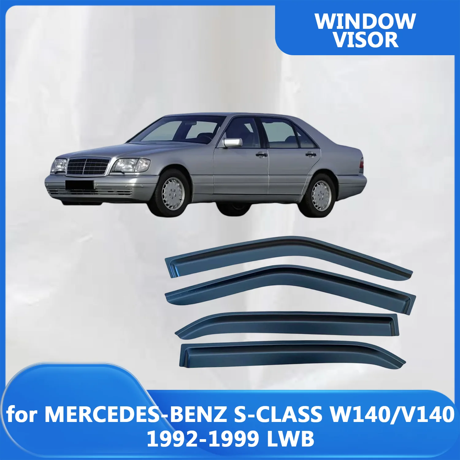

Window Visor for MERCEDES-BENZ S-CLASS W140/V140 1992-1998 1999 LWB Wind Deflectors Rain Guards Door Visor Vent Shades Ventvisor