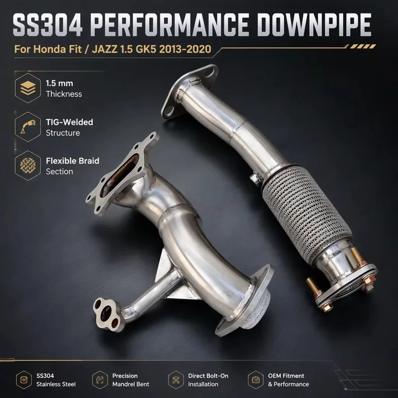 Perfectly Customized Performance Exhaust Downpipe Specifically Designed for Honda Fit /JAZZ 1.5 GK5 2013-2020