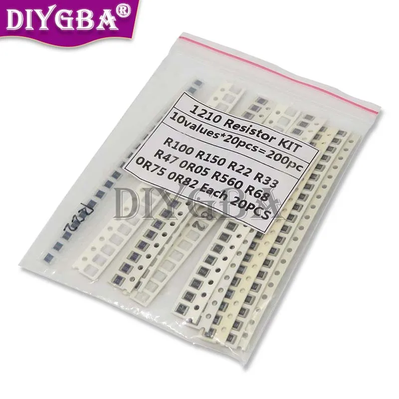 hjxrhgal 0603 SMD Resistor Kit Assorted Kit 1ohm-1M Ohm 1% 33valuesX 20PCS=660PCS Sample Kit 0805 1206 1210 0402