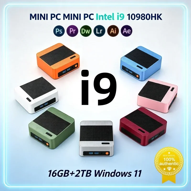 High Performance Mini PC Intel I9-10980HK Win11 16GB DDR4 RAM Optional 2TB SSD WiFi6 Mini Gaming Computer For Business Gaming