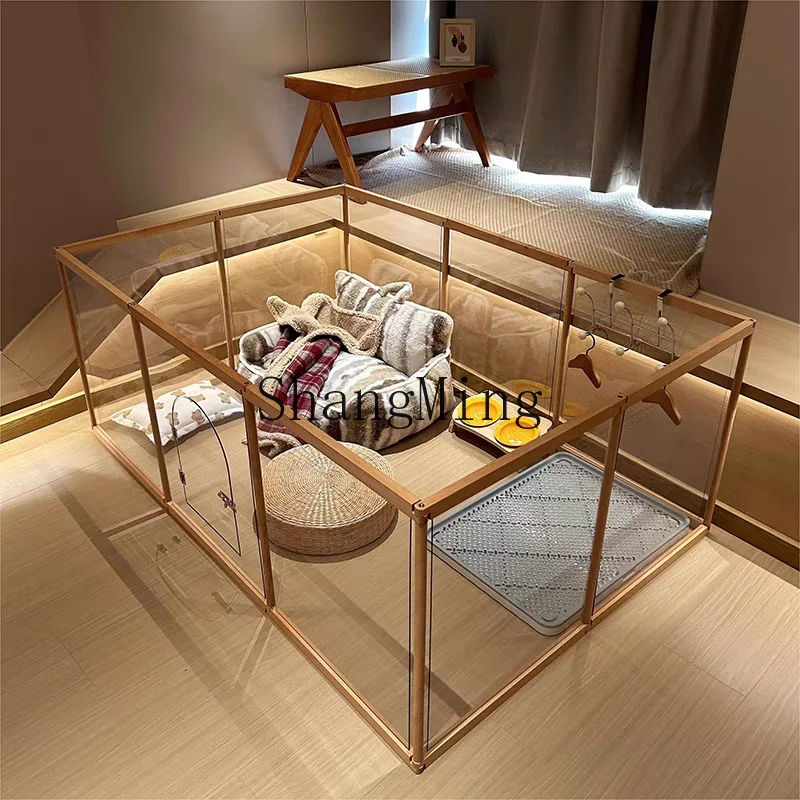 TMJ wooden acrylic dog fence dog fence free splicing special indoor transparent dog cage