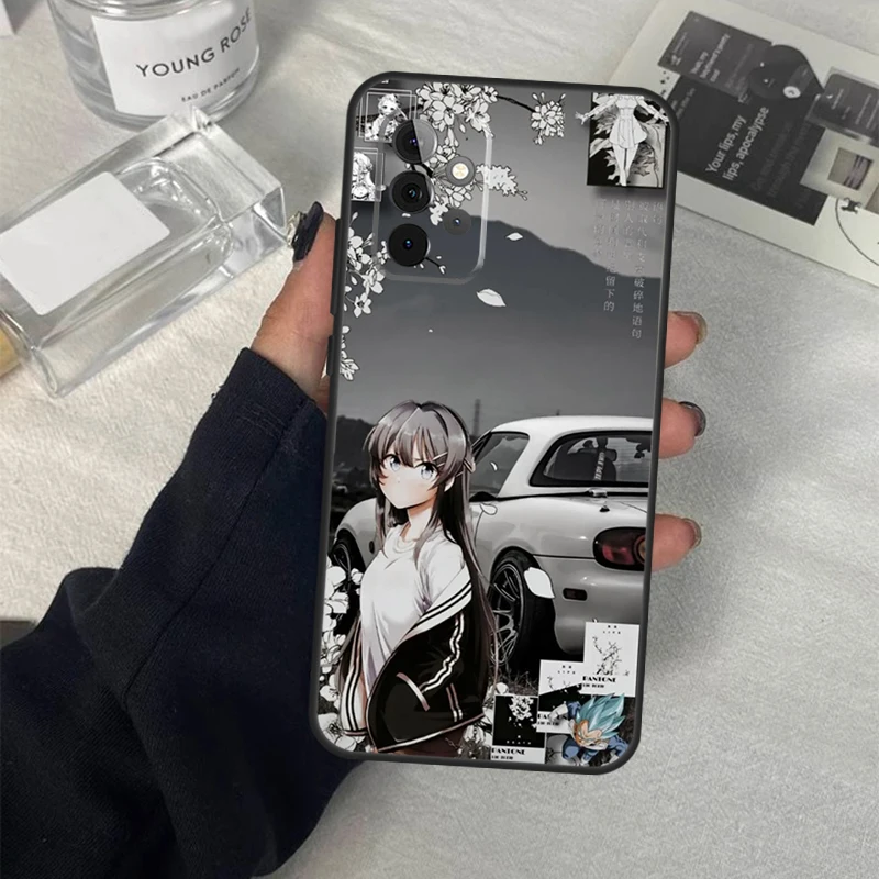 JDM Anime Waifu Car Bunny Girl Cover For Samsung Galaxy A54 A34 A24 A14 A53 A52 A13 A23 A33 A12 A22 A32 A42 A71 A51 Case