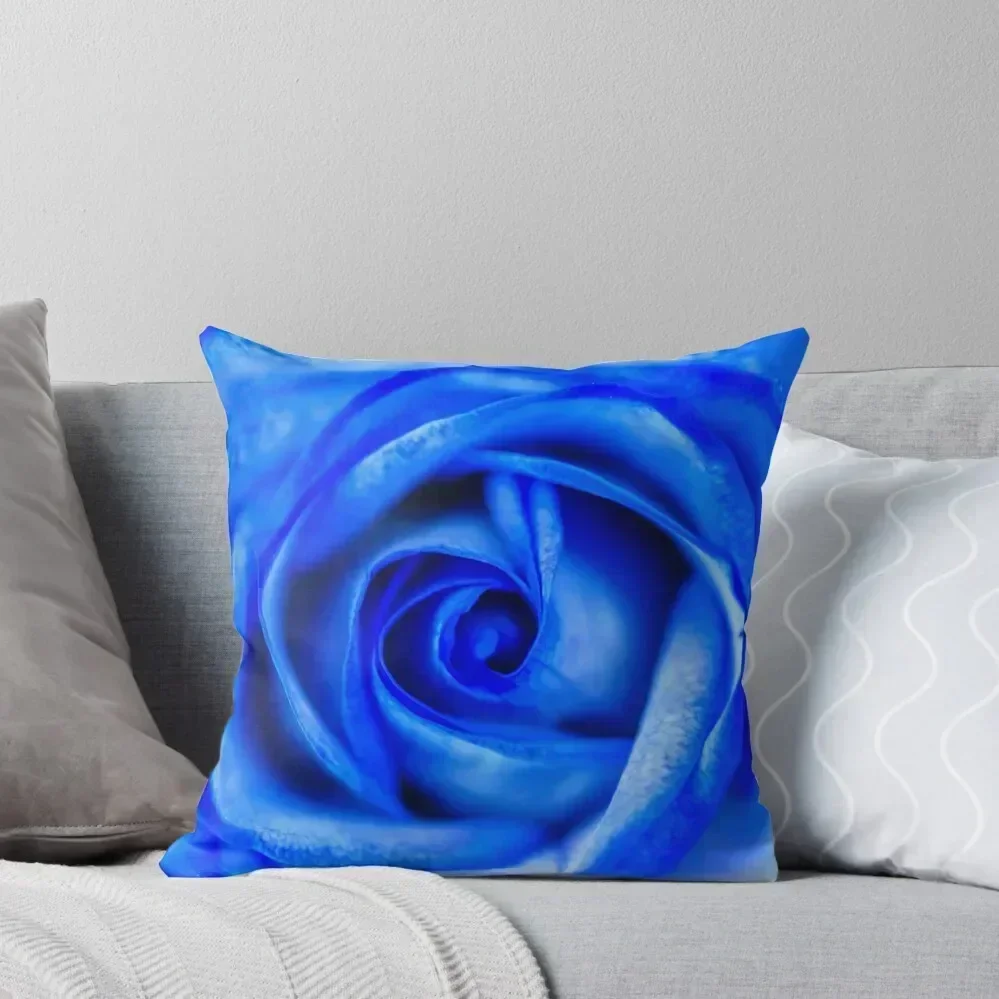 

Abstract Macro Blue Rose Throw Pillow Luxury Living Room Decorative Cushions Decorative Cushions pillow