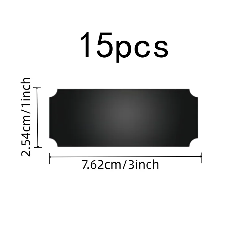 Durable Scratch Resistant Customizable Name Cards 15 pcs Black, perfect for Business Event Badges, Smooth Writable Surface