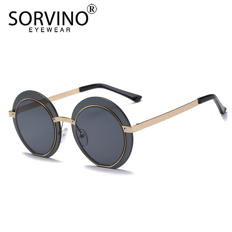 

SORVINO Futuristic Oversized Round Sunglasses 2022 Women Men Retro Festival Sunglass Mirror Sun Glasses Double Lens Shades SP65