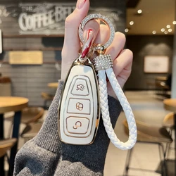 TPU Car Remote Key Case Cover For Ford Focus 3 4 ST Mondeo MK3 MK4 Fiesta Fusion Kuga 2015 2017 car Keychain Leather Accessories