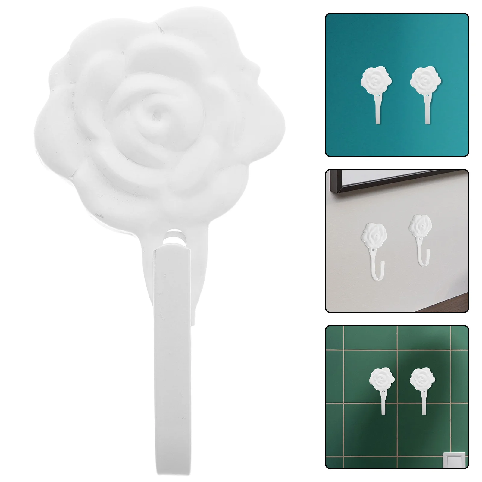 

2Pcs Curtain Hooks European Metal Iron Flower Design Drapery Holdbacks Wall Mounted Hangers for Curtains Hats Scarves Vintage