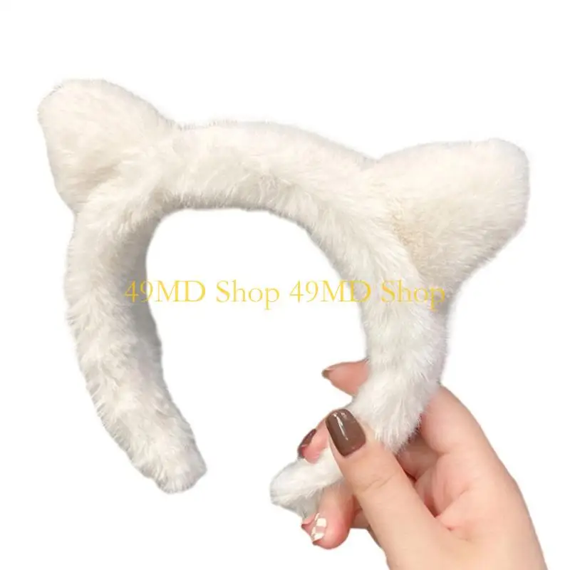 

49MD Woman Ear Skincare Hair Hoop Cosplay Anime Character Hairband Live Broadcast Cosplay Headband for Teens Woman