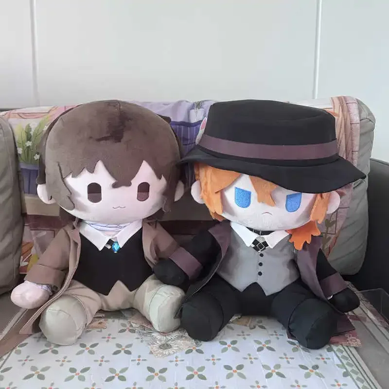 Anime Dogs Dazai Osamu Nakahara Chuuya Plush Doll Hugging Stuffed Toy Dress Up Plushie Cute Puppet Figure Gift 40cm Large Size