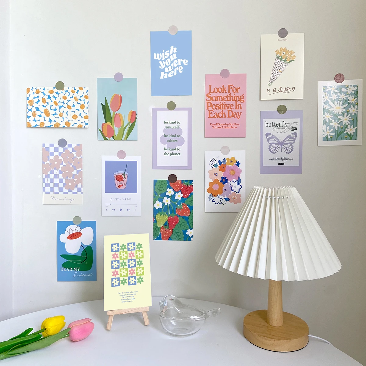 30 قطعة ملصقات الباستيل الدنماركية ، مجموعة ملصقات الحائط الباستيل الدانماركية ، ديكور غرفة الباستيل الدنماركية ، صور ديكور غرفة الفن الجدار ، بطاقة بريدية #1