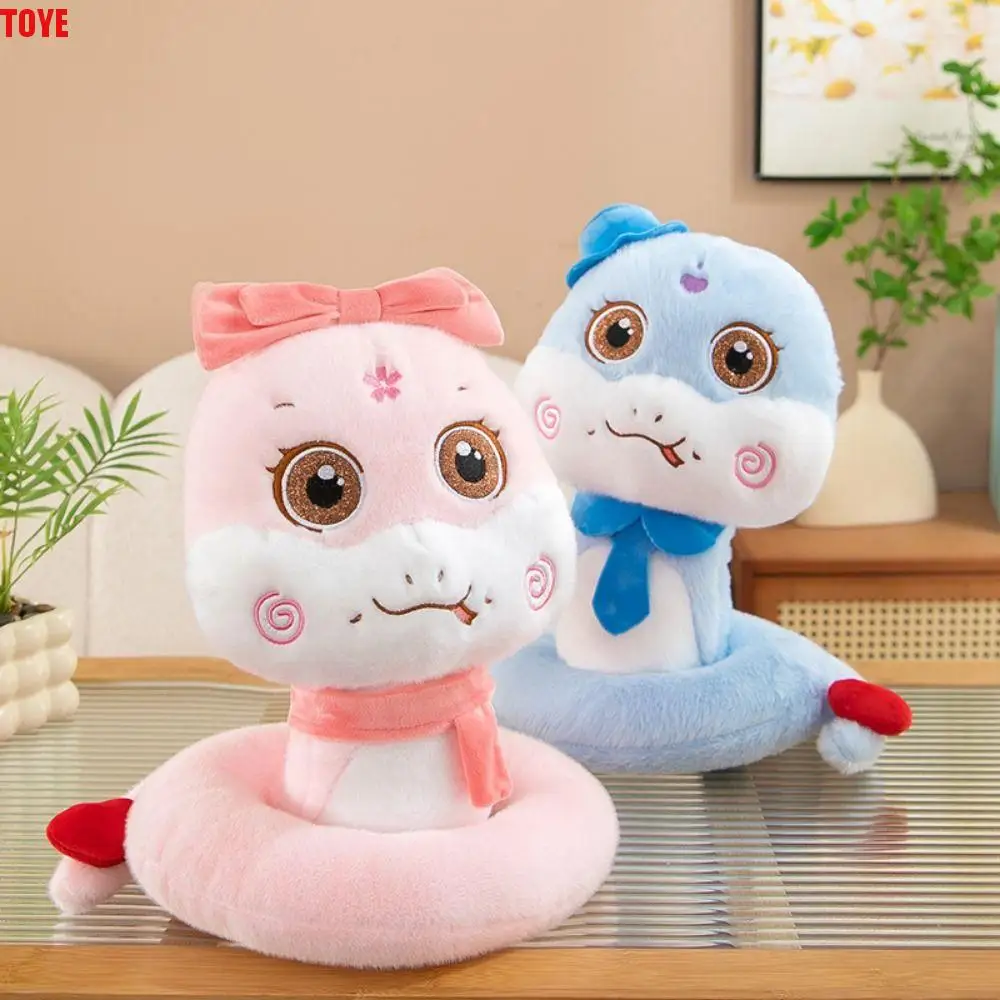 

Big Eyes Snake Year Plush Toy Chinese Style Hat Wealth Snake Year Mascot Toy Cartoon Blessing Lucky Snake Doll Keychain