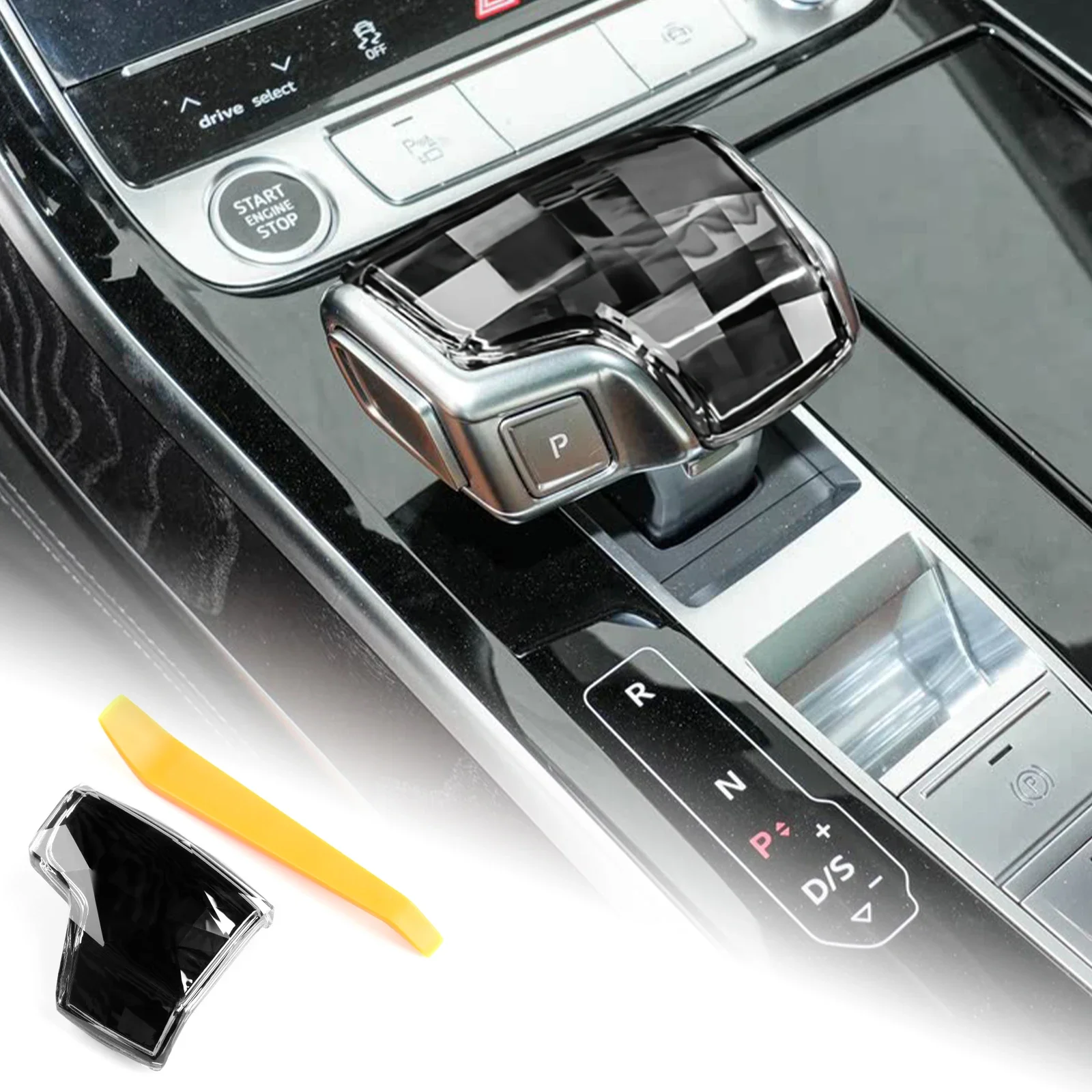 LHD Crystal Gear Shift Knob Replacement Cover For Audi A6/RS6/RS7/C8/A8/SQ8 2019 2020 2021 2022 2023 2024 2025 A7 4K Q7/Q8/S8