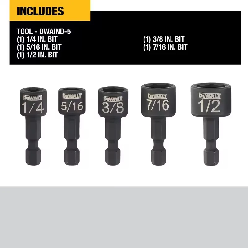 DEWALT DWAIND-5 Nut Driver Set 1/4