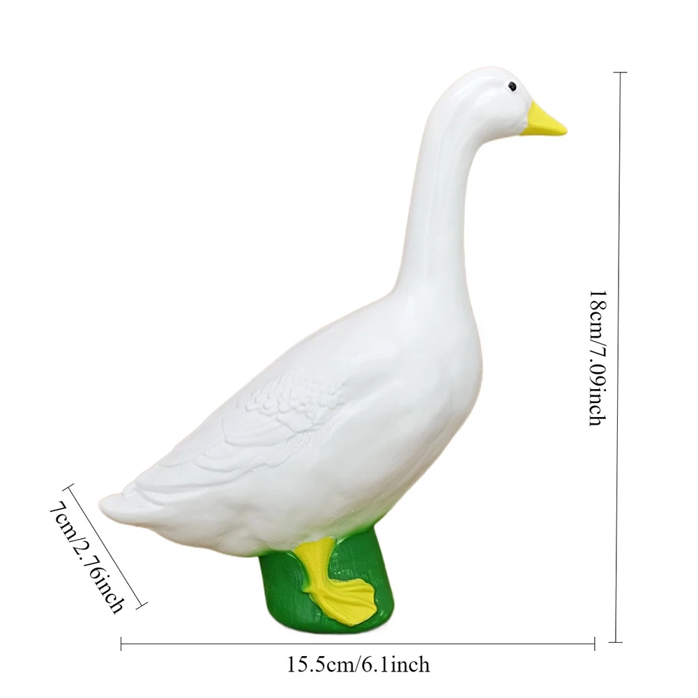 18cm Große Weiße Gänse-Statue, Simulierte Gänse-Dekoration für den Garten, Lustige Gänse-Figur für Hinterhof und Balkon – Detail 10