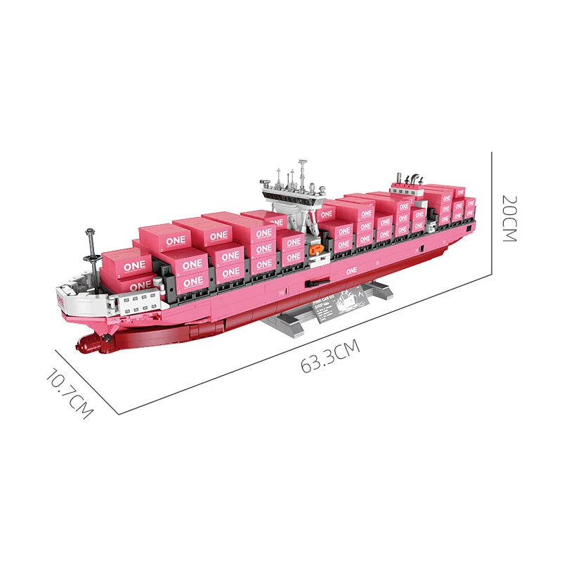 1446pcs MOC Creativity Freighter Building Blocks Assembling Container Ship Bricks Model DIY Toys for Children birthday Gift Set