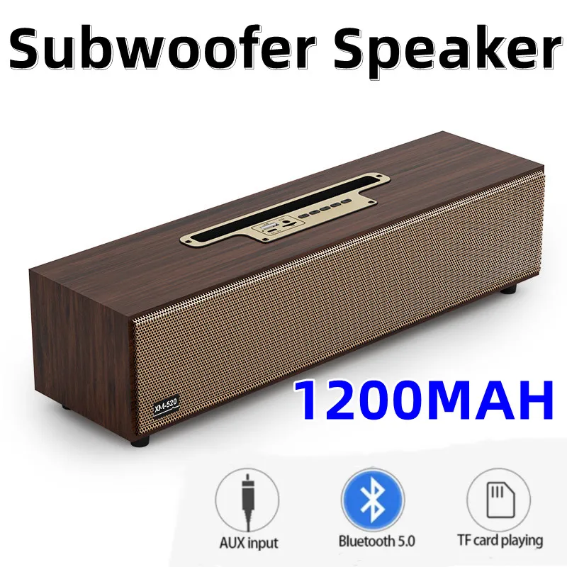 

Многофункциональная настольная Bluetooth-Колонка в стиле ретро, компьютерная колонка, деревянное FM-радио, сабвуфер, 3D объемный домашний динамик