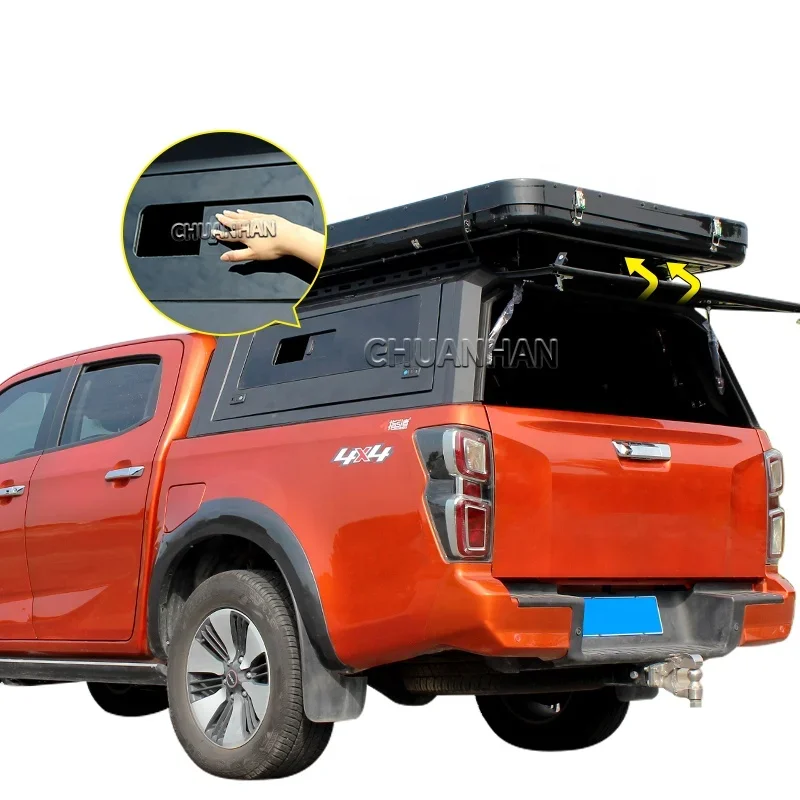 Truck hard top Canopy with windows Steel Pickup Truck Bed Covers Tacoma Canopy For Toyota Hilux Vigo Revo