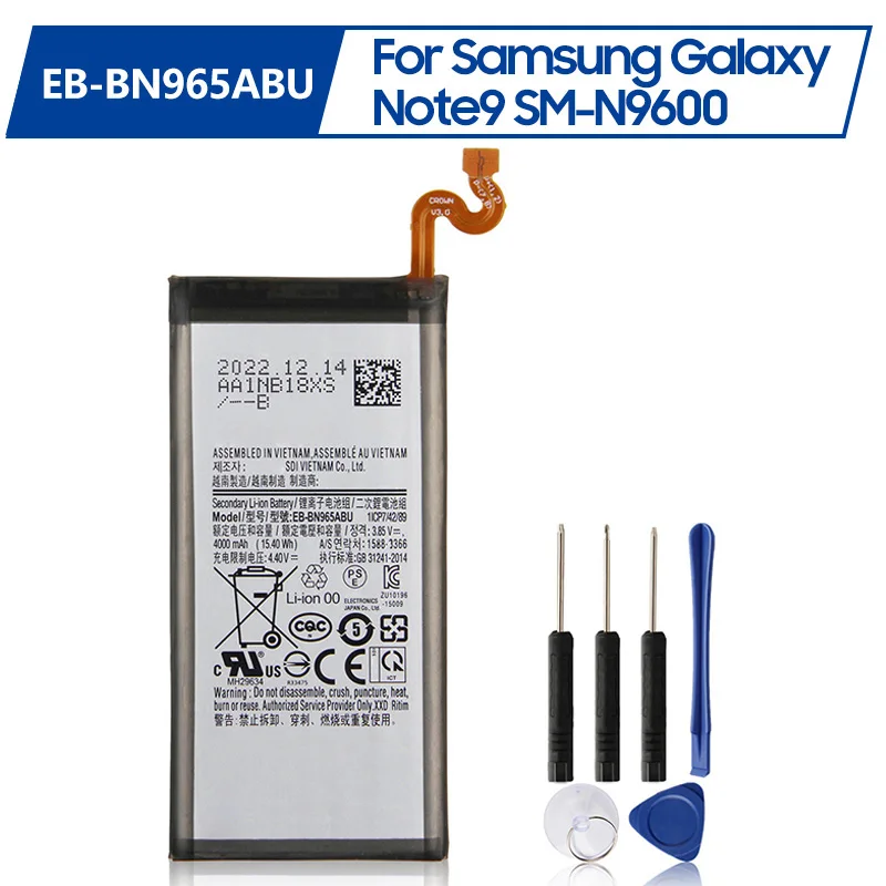 

Replacement Battery EB-BN965ABU For Samsung Galaxy Note9 Note 9 SM-N9600 N960F N960U N960N N960W 4000mAh Phone Battery